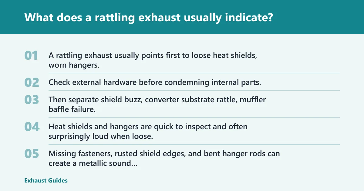 Steps: What does a rattling exhaust usually indicate?