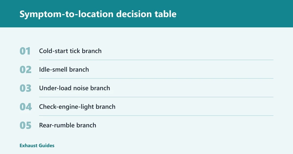 Steps: Symptom-to-location decision table