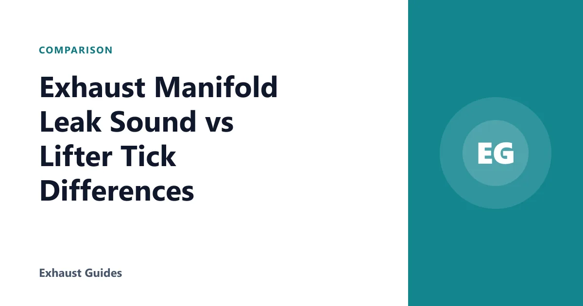 Exhaust Manifold Leak Sound vs Lifter Tick Differences
