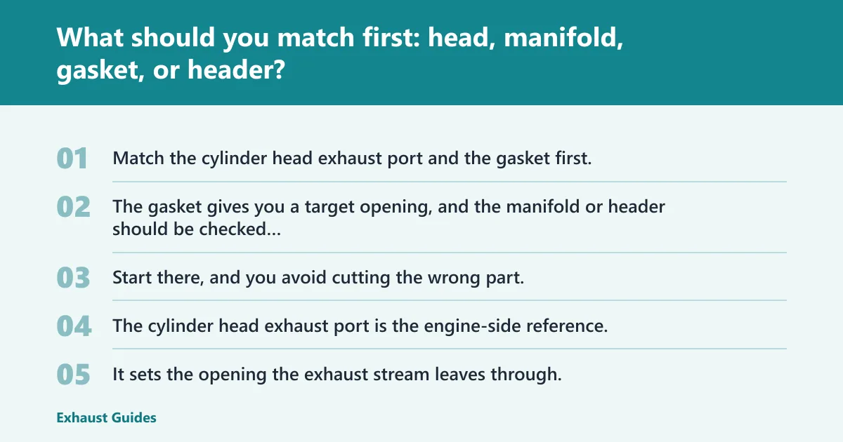 Steps: What should you match first: head, manifold, gasket, or header?