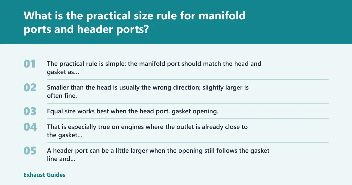 Steps: What is the practical size rule for manifold ports and header ports?