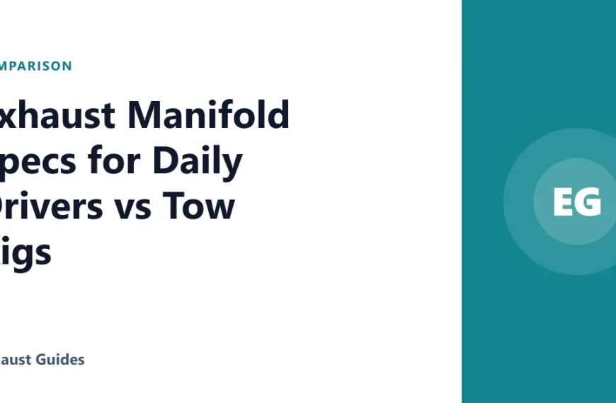 Exhaust Manifold Specs for Daily Drivers vs Tow Rigs