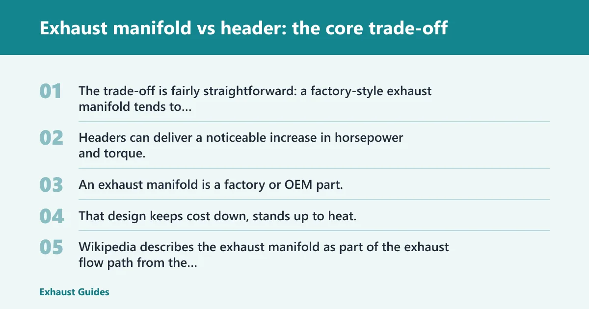 Steps: Exhaust manifold vs header: the core trade-off