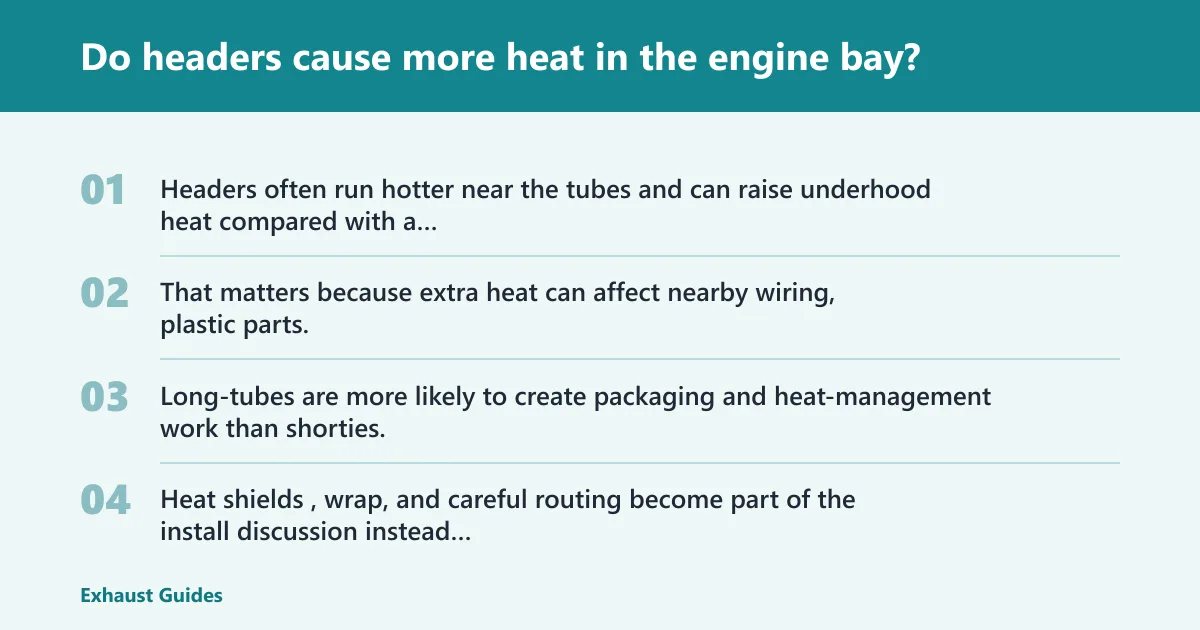 Steps: Do headers cause more heat in the engine bay?