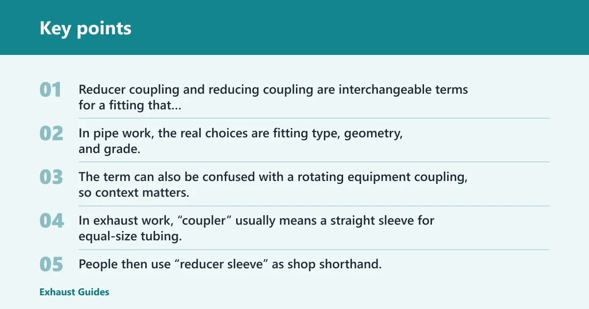 Key points: What is the difference between an exhaust reducer and a coupler?