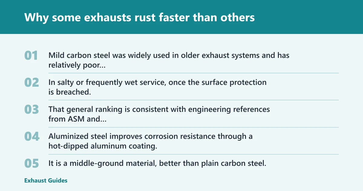 Steps: Why some exhausts rust faster than others
