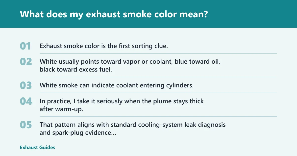 Steps: What does my exhaust smoke color mean?