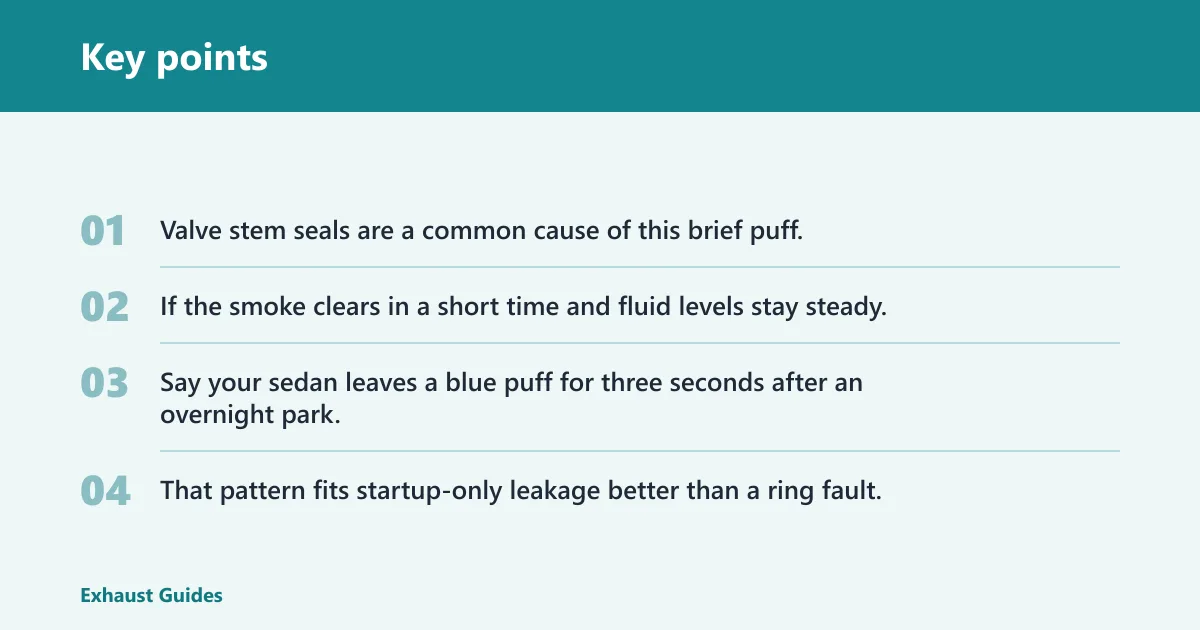 Key points: Why does my exhaust smoke on startup but clear when I drive?