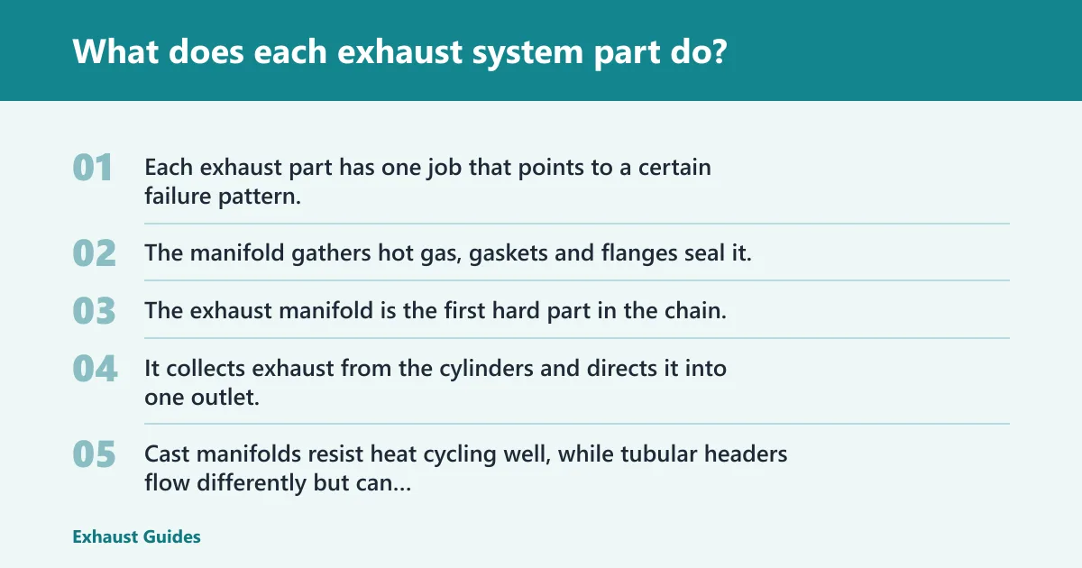 Steps: What does each exhaust system part do?