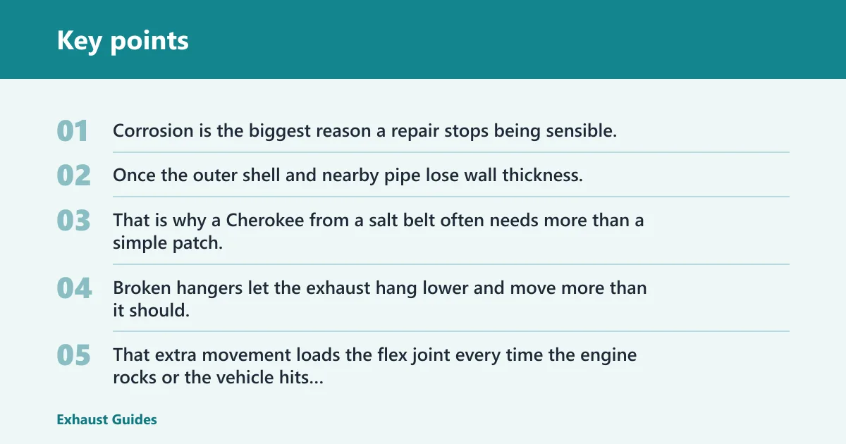Key points: Why Cherokee flex pipes fail