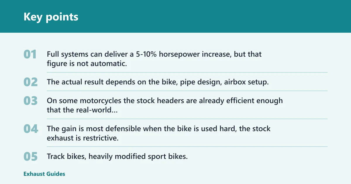 Key points: Are full system motorcycle exhausts worth it?