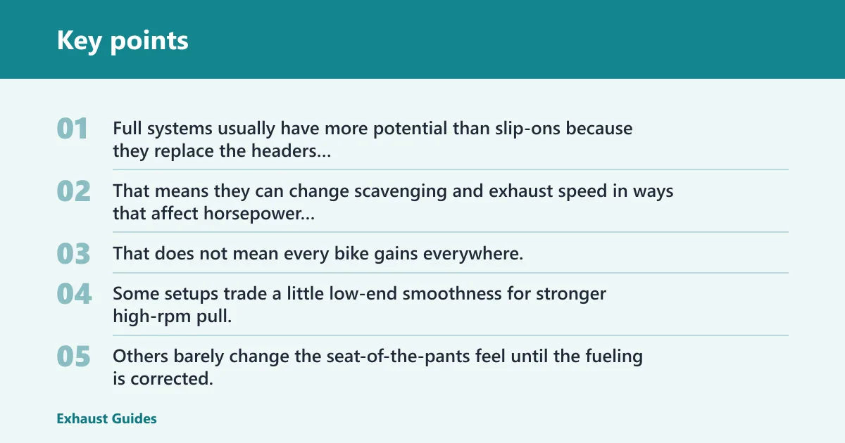Key points: What a full system changes