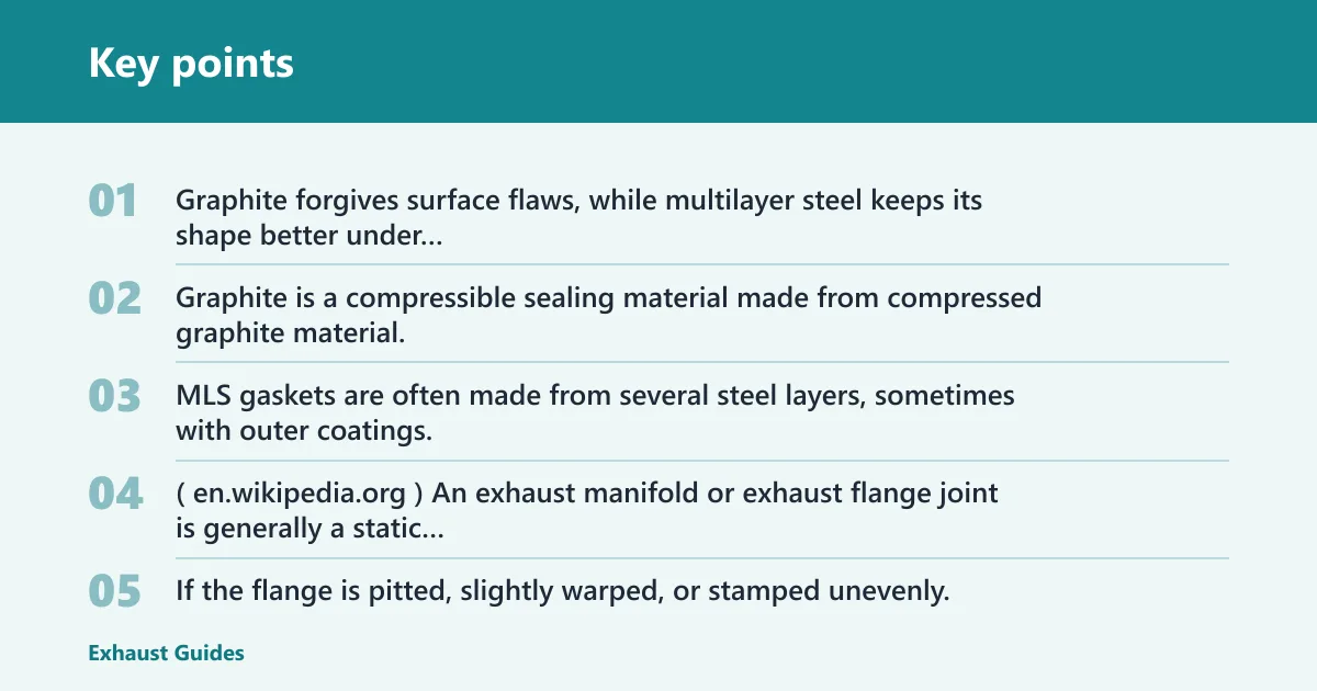 Key points: Graphite exhaust gasket vs multilayer steel: the core trade-off