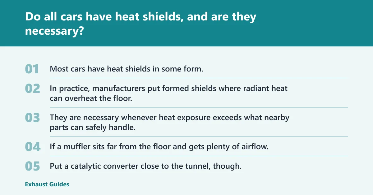 Steps: Do all cars have heat shields, and are they necessary?