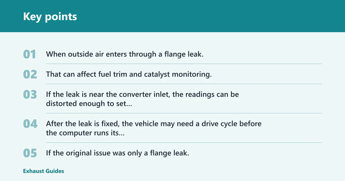 Key points: Can a flange leak cause P0420?