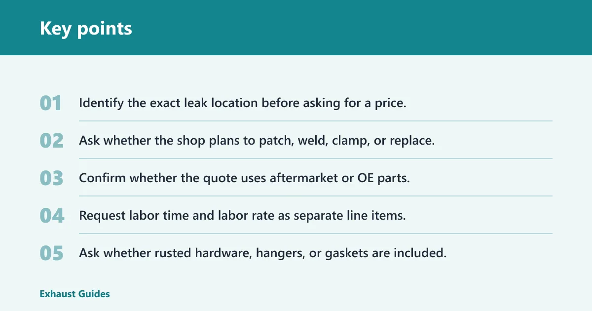 Key points: Repair vs replacement by component