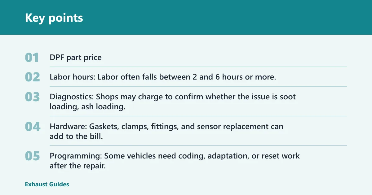 Key points: How much does a diesel DPF replacement cost?