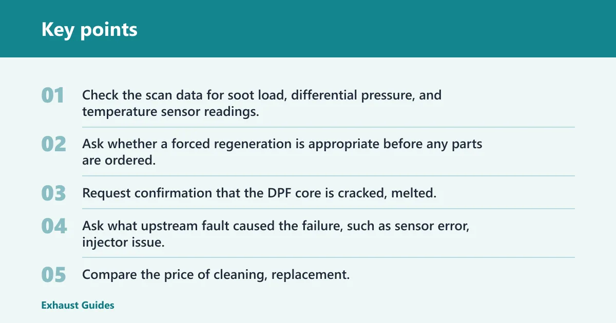 Key points: Can a clogged DPF be cleaned instead of replaced?