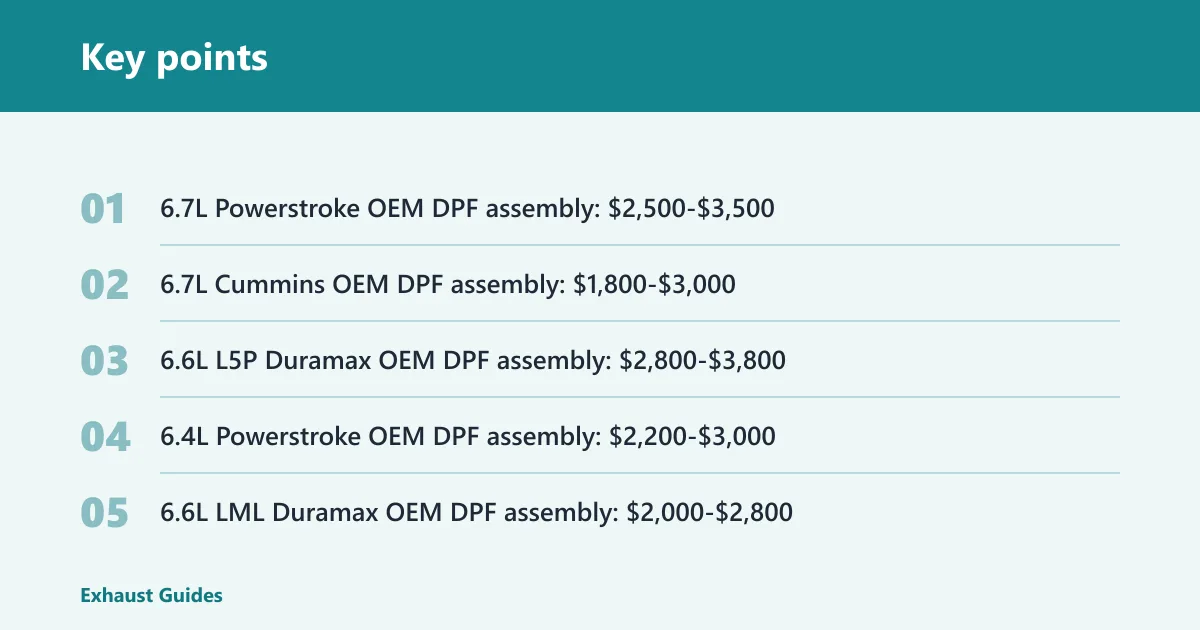 Key points: Why DPF replacement quotes get expensive