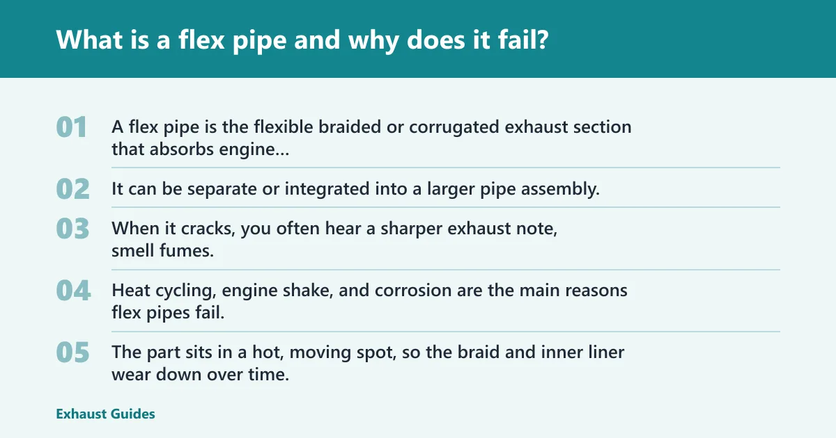 Steps: What is a flex pipe and why does it fail?