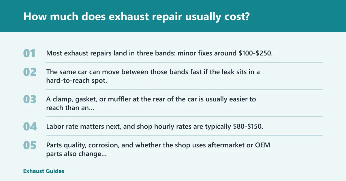 Steps: How much does exhaust repair usually cost?