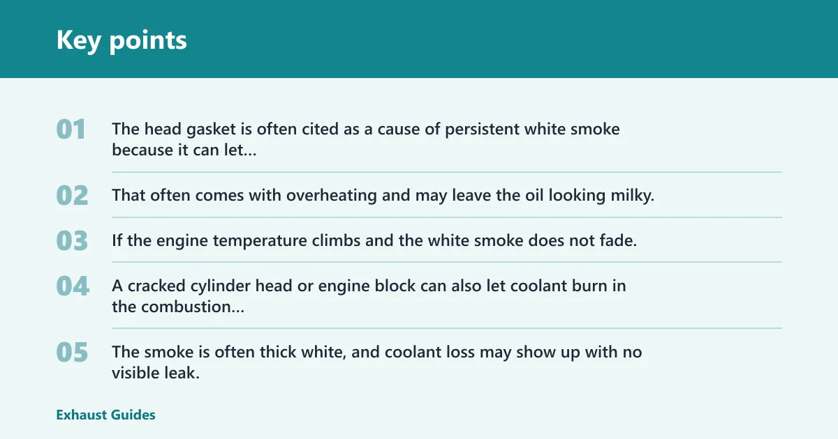 Key points: When does white smoke point to coolant?