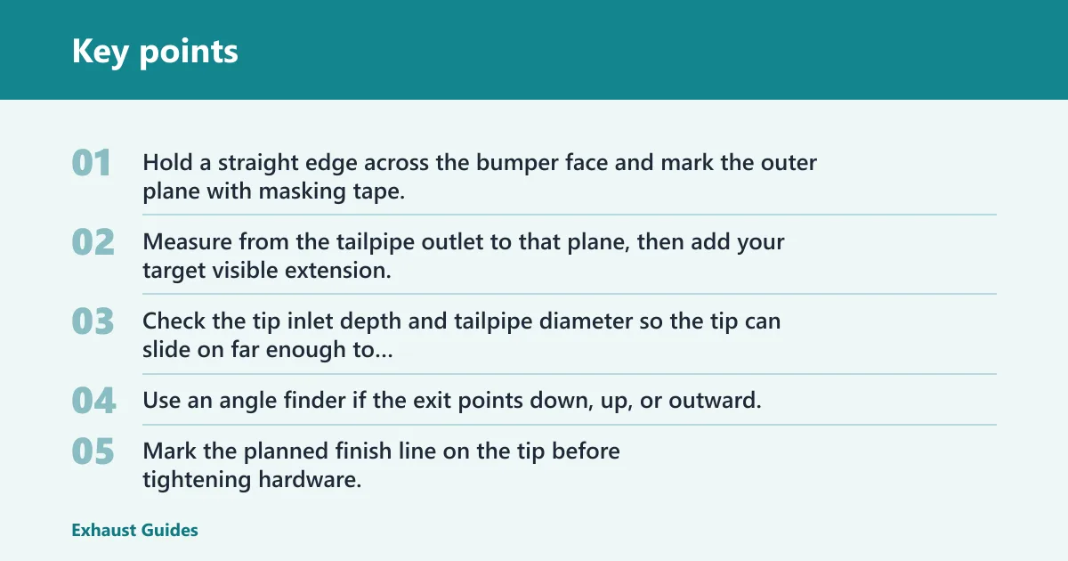 Key points: How do I measure exhaust tip length before buying one?