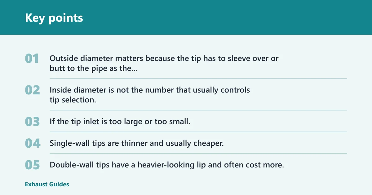 Key points: Exhaust tip fitment basics