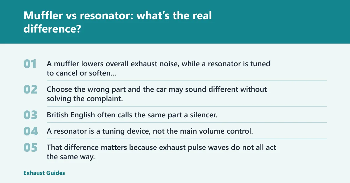 Steps: Muffler vs resonator: what’s the real difference?