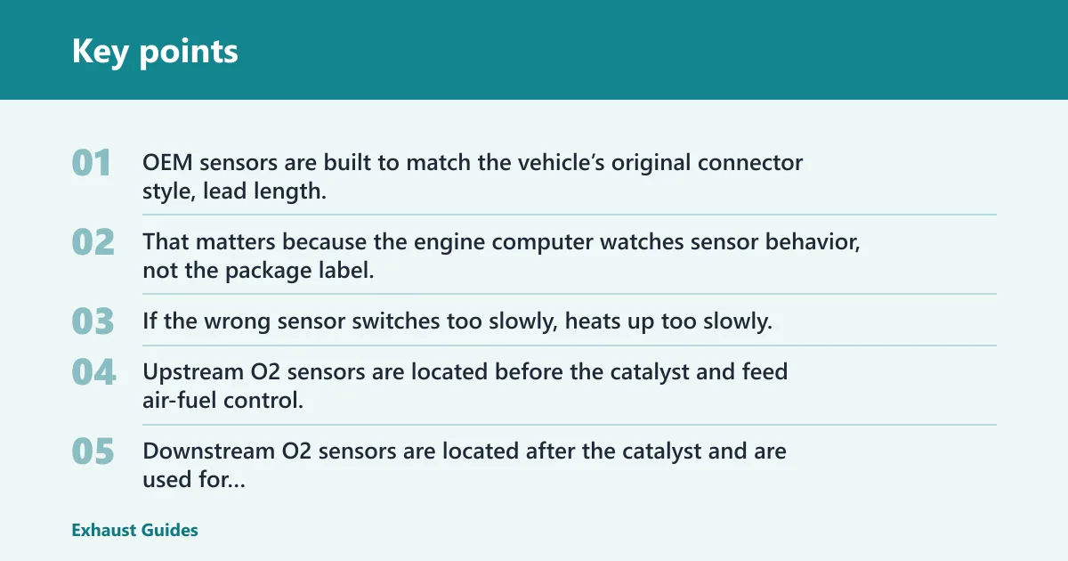 Key points: OEM vs aftermarket oxygen sensors: the core trade-off