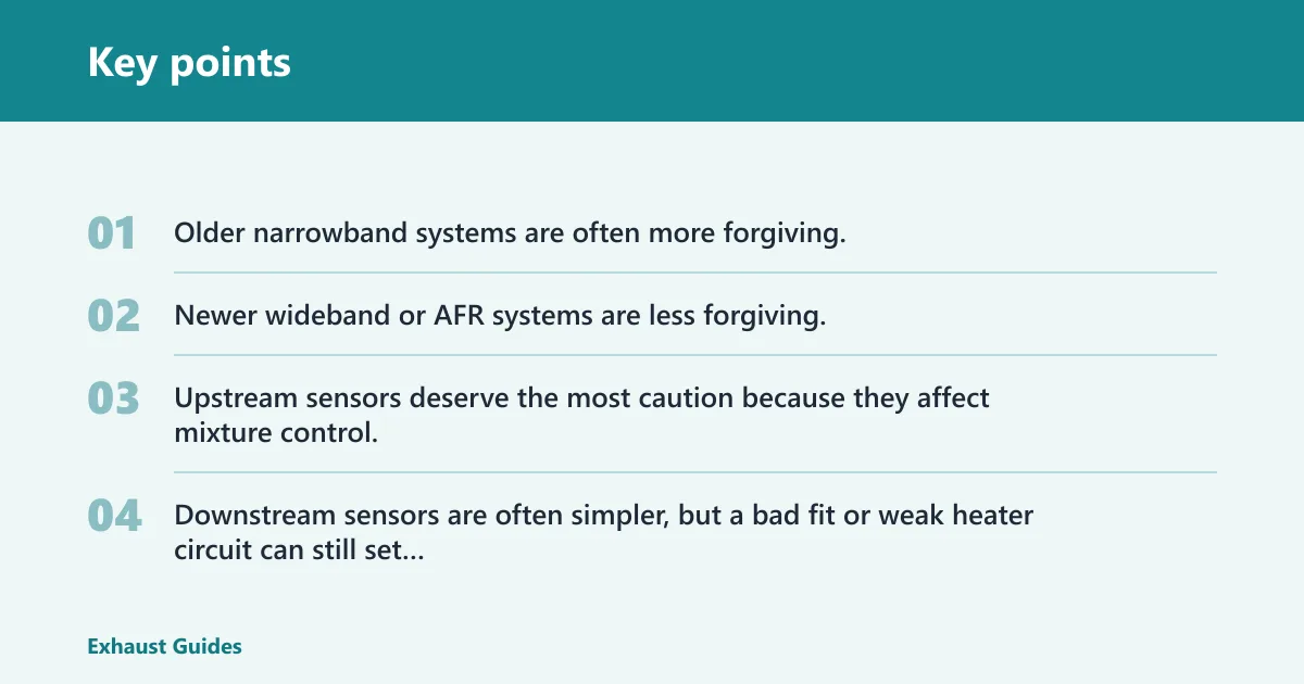 Key points: Oxygen sensor decision matrix