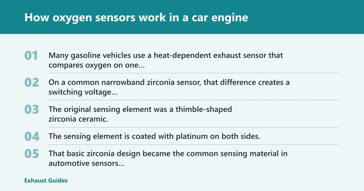 Steps: How oxygen sensors work in a car engine
