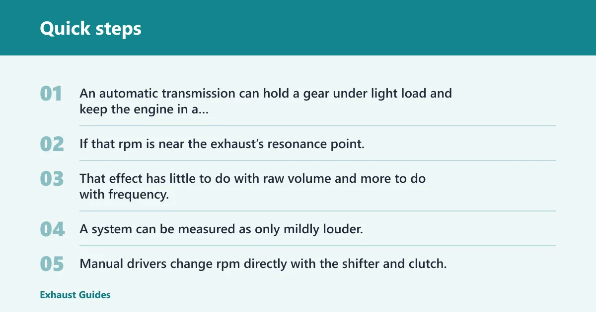 Quick steps: Does transmission type change the sound?