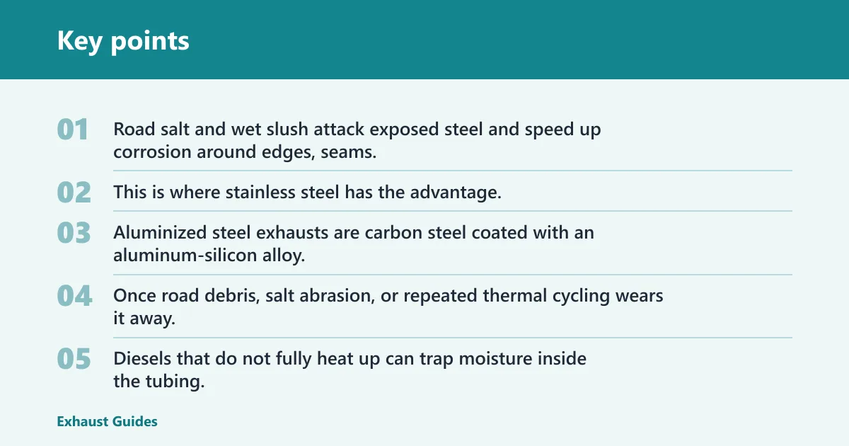 Key points: How do these exhaust materials fail on diesel trucks?