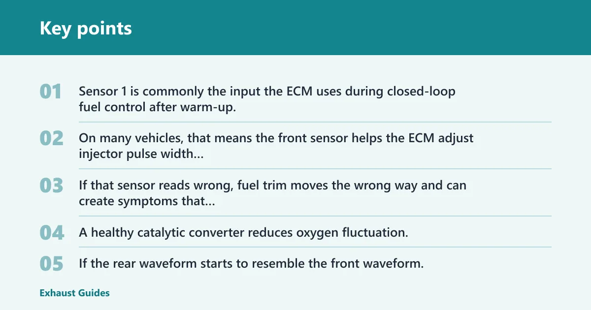 Key points: Upstream and downstream sensor roles