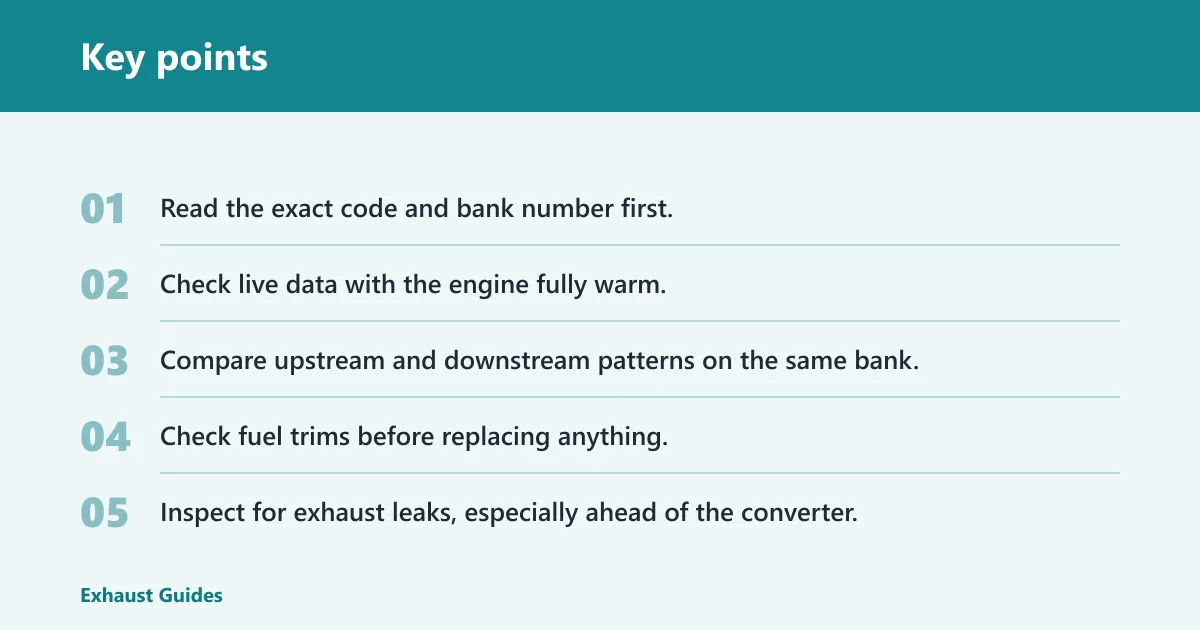 Key points: Oxygen sensor decision table