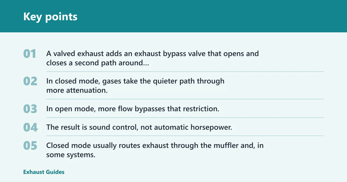 Key points: What a valved exhaust does
