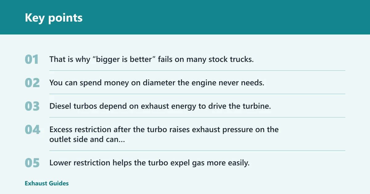 Key points: Does bigger exhaust always mean more power on a diesel truck?