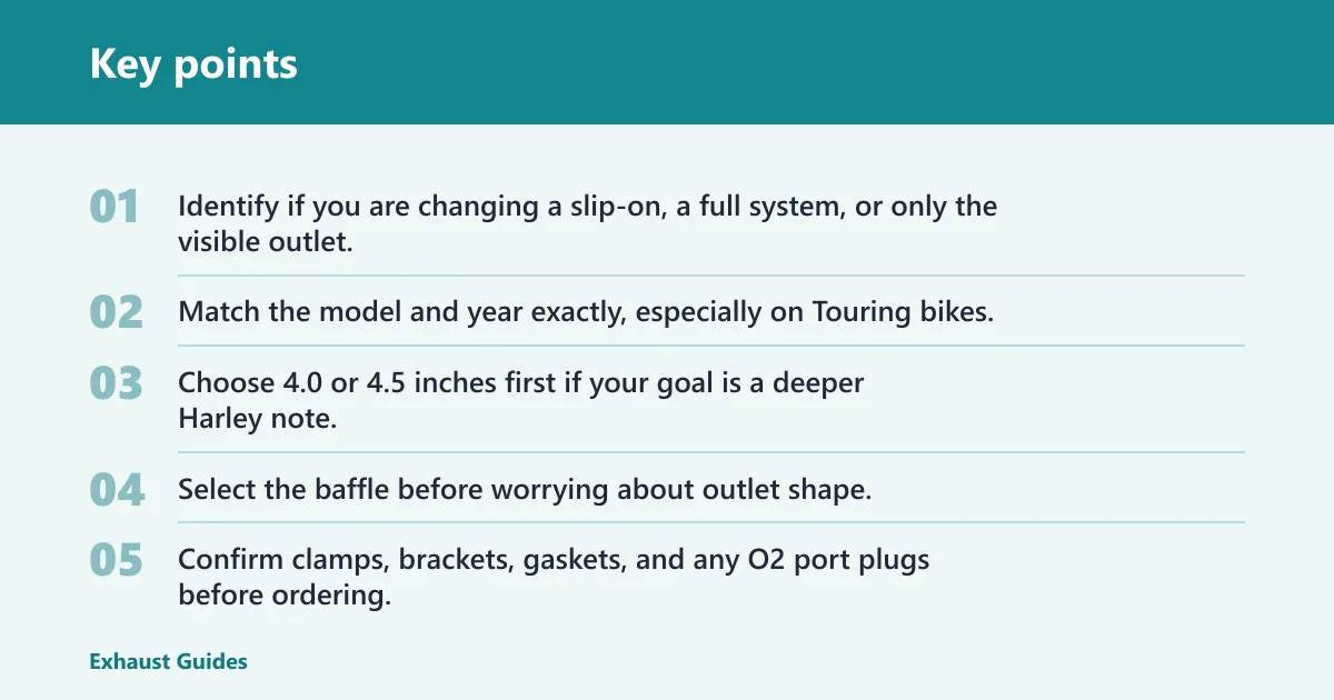 Key points: Exhaust baffles and hardware